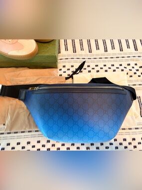 Gucci Blue Ombre Monogram Belt Bag